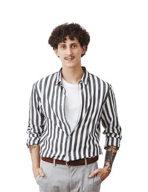 black & white striped shirt
